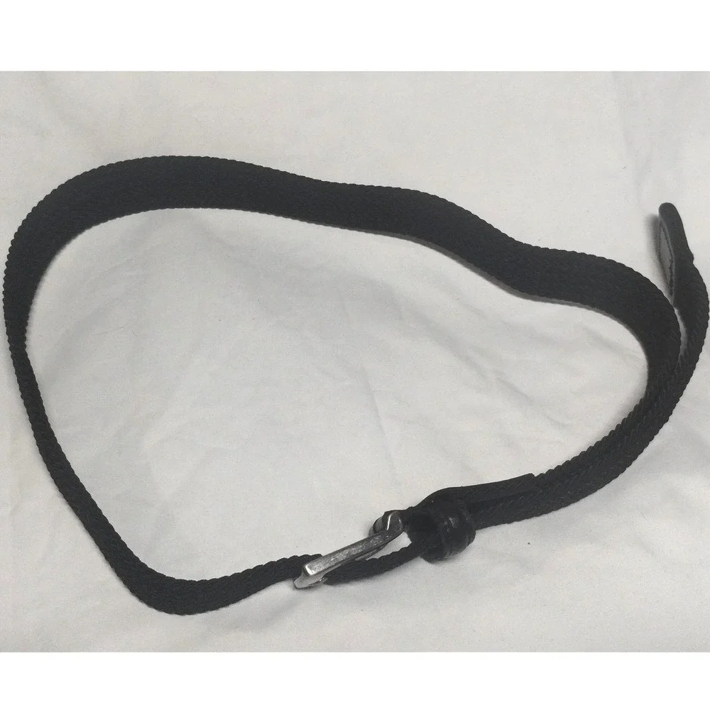Black Woven Braided Elastic Stretch Belt Silver Buckle Size 38 GM18BL011